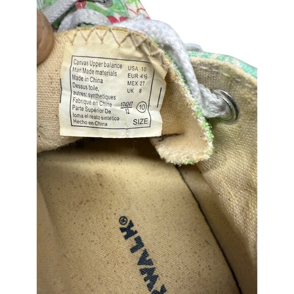 Airwalk Womens Floral Canvas Sneakers Size 10 White/Green With Pink Accents (174 - Picture 7 of 7